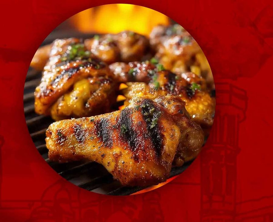 Charcoal grilled wings, BBQ Namak Mandi style