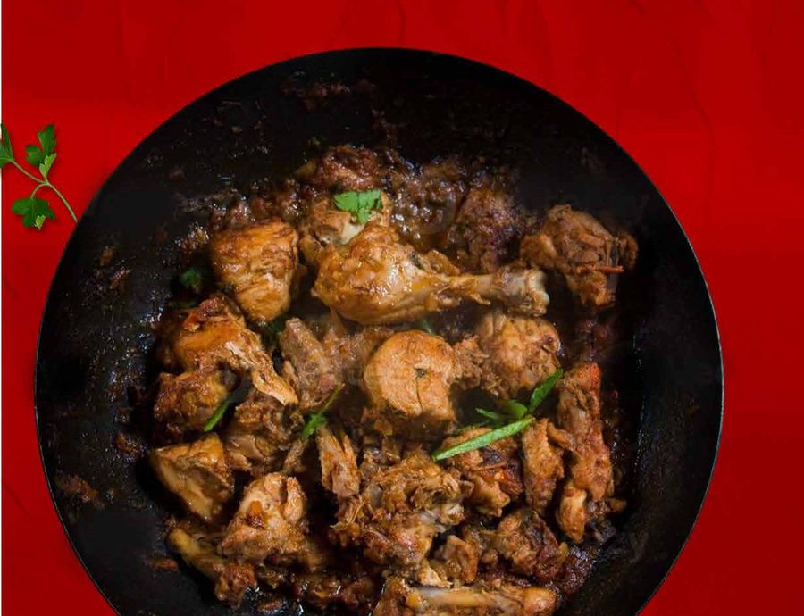 Traditional karahi cooked in a wok at BK Restaurant