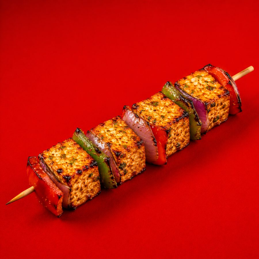 Grilled paneer tikka skewer